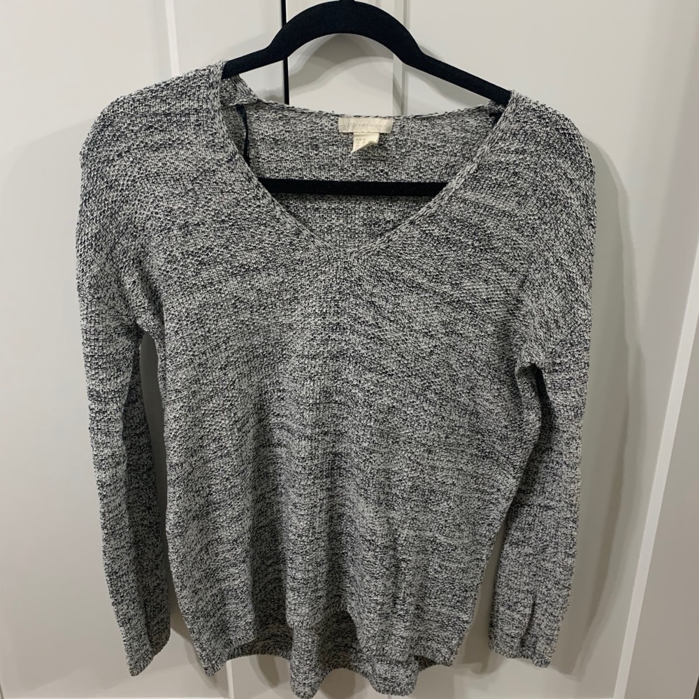 V- Neck Heather Gray Sweater